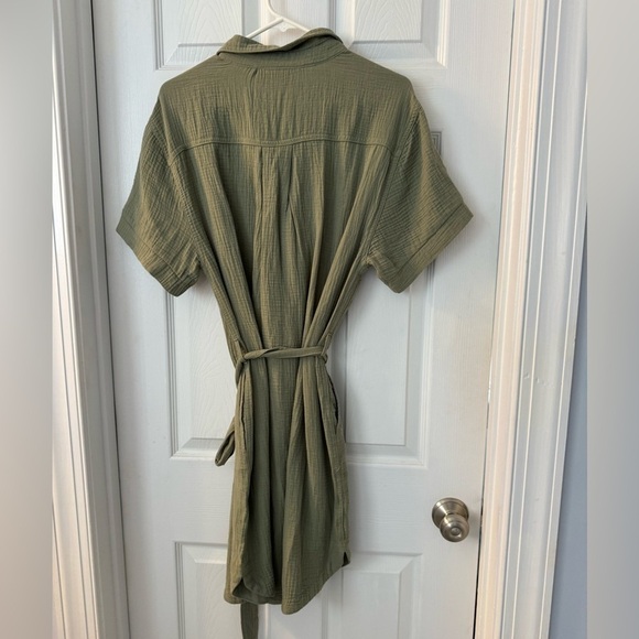Weatherproof Vintage Ladies' Gauze Dress with belt Size S olive green - Picture 5 of 11